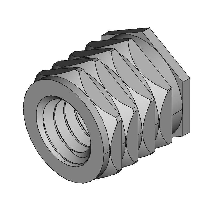 Aluminum Twist-Resistant Hex-Shaped Inserts for Plastic