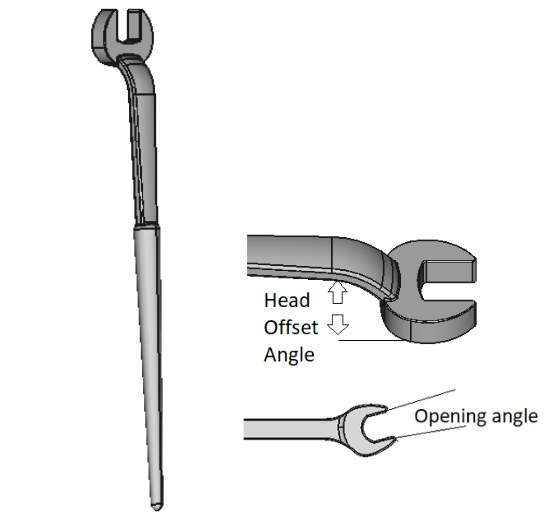 Deep-Offset Tapered-Handle Open-End Wrenches