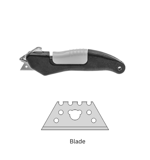 Fixed-Blade Utility Knives with Spring-Action Blade Guards