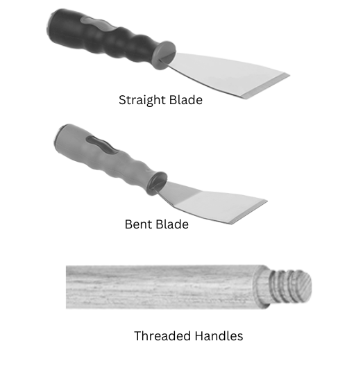 Long-Reach Steel Blade Putty Knives
