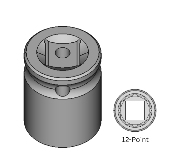 Nonsparking 12-Point Impact Sockets