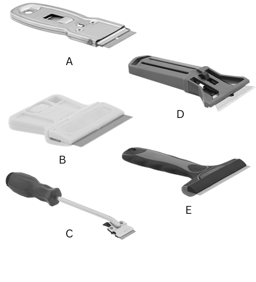 Razor Blade Flat-Surface Scrapers