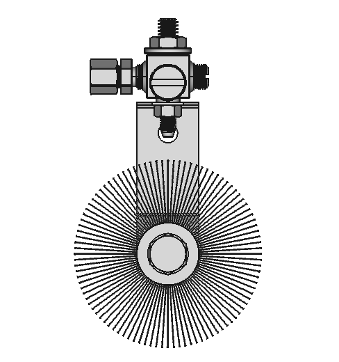 Rotating Oil Brushes with Flow-Adjustment Valve