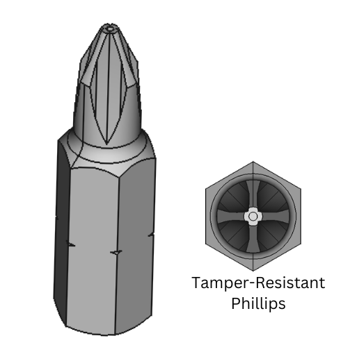 Tamper-Resistant Phillips Bits