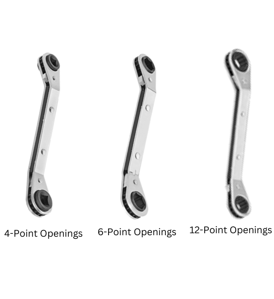 Two-Head Deep-Offset Ratcheting Box Wrenches