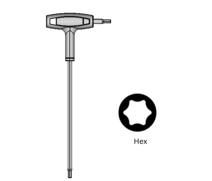Two-Tip T-Handle Keys for Stainless Steel Screws